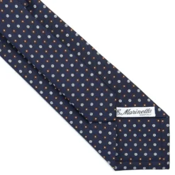 CRAVATTA SARTORIALE CLASSICA IN SETA BLU SCURO Microfantasia fiore