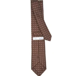 CRAVATTA SARTORIALE CLASSICA IN SETA MARRONE SCURO E.marinella x borsalino