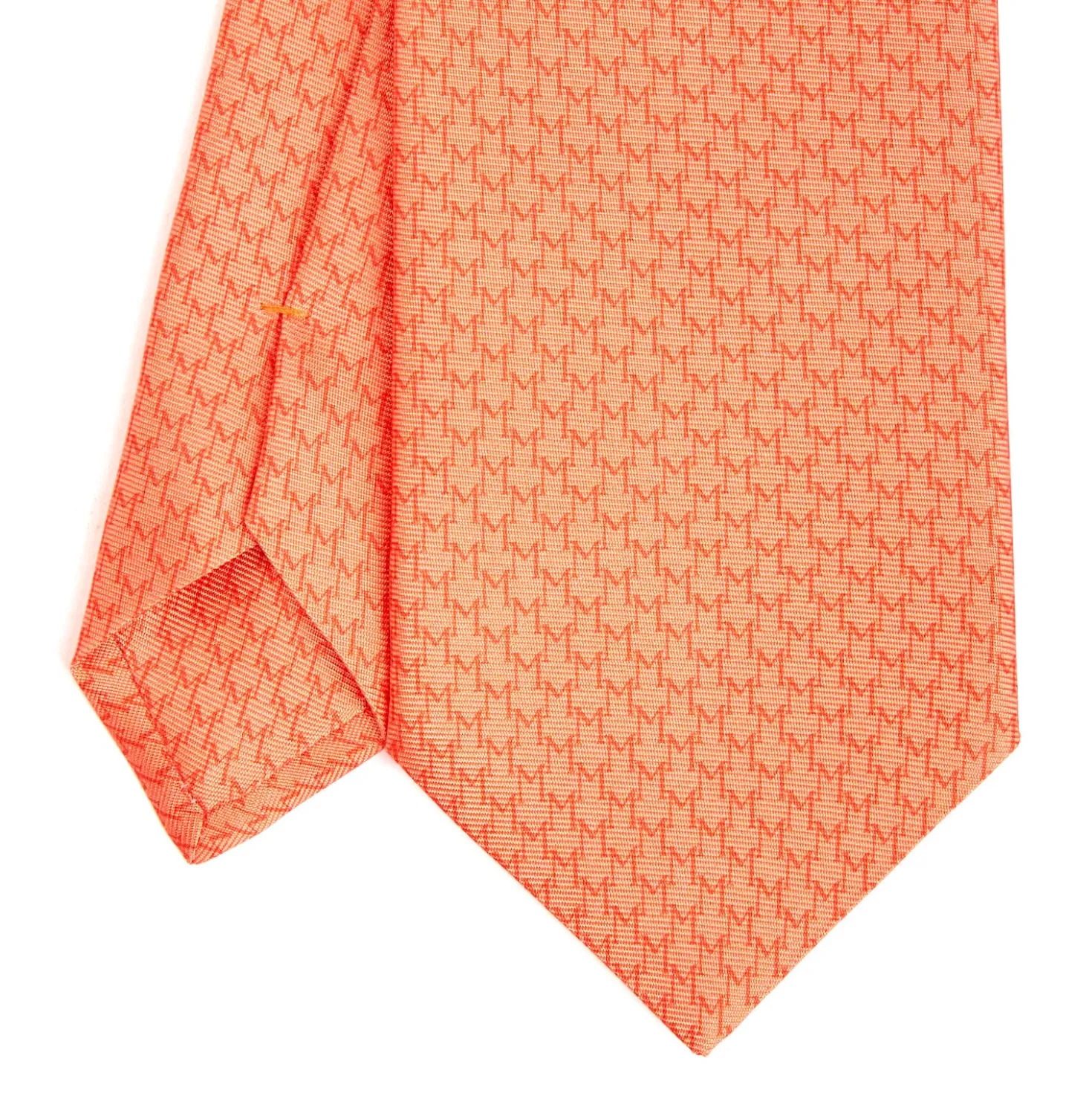 CRAVATTA SARTORIALE CLASSICA IN SETA ARANCIONE Microfantasia m geometrica