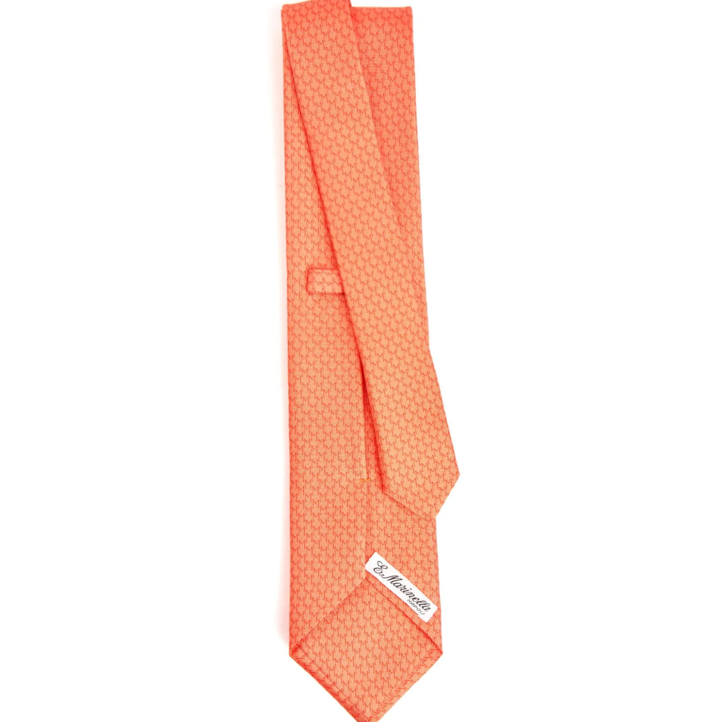 CRAVATTA SARTORIALE CLASSICA IN SETA ARANCIONE Microfantasia m geometrica