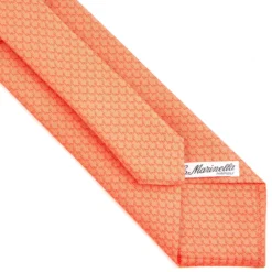 CRAVATTA SARTORIALE CLASSICA IN SETA ARANCIONE Microfantasia m geometrica