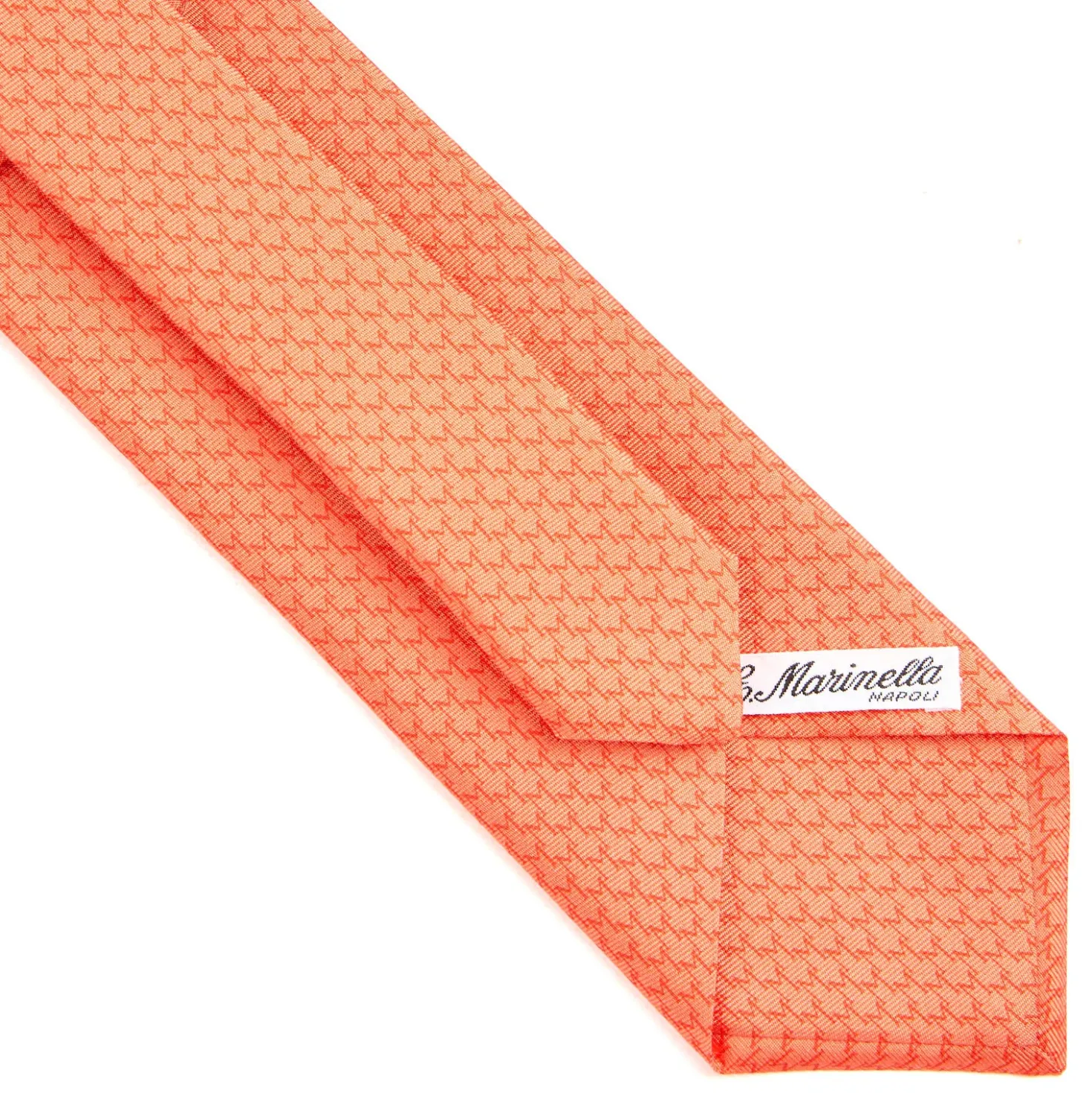 CRAVATTA SARTORIALE CLASSICA IN SETA ARANCIONE Microfantasia m geometrica