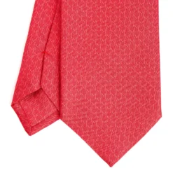 CRAVATTA SARTORIALE CLASSICA IN SETA ROSSA Microfantasia m geometrica