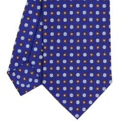 CRAVATTA SARTORIALE CLASSICA IN SETA BLUETTE Microfantasia fiore