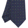 CRAVATTA SARTORIALE CLASSICA IN SETA BLU SCURO Microfantasia fiore