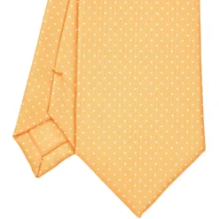 CRAVATTA SARTORIALE CLASSICA IN SETA GIALLA Pois