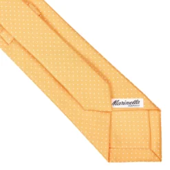 CRAVATTA SARTORIALE CLASSICA IN SETA GIALLA Pois