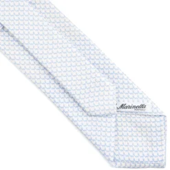 CRAVATTA SARTORIALE CLASSICA IN SETA BIANCA Microfantasia m geometrica