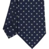 CRAVATTA SARTORIALE CLASSICA IN SETA BLU SCURO Microfantasia fiore