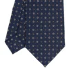 CRAVATTA SARTORIALE CLASSICA IN SETA BLU SCURO Microfantasia fiore