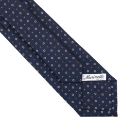 CRAVATTA SARTORIALE CLASSICA IN SETA BLU SCURO Microfantasia fiore