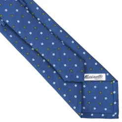CRAVATTA SARTORIALE CLASSICA IN SETA BLU Microfantasia fiore