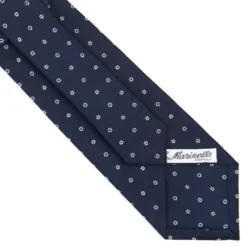 CRAVATTA SARTORIALE CLASSICA IN SETA BLU SCURO Microfantasia fiore