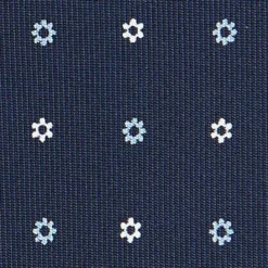 CRAVATTA SARTORIALE CLASSICA IN SETA BLU SCURO Microfantasia fiore