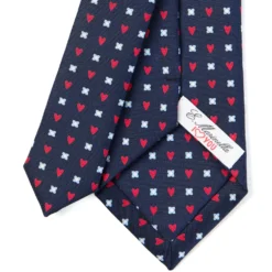 CRAVATTA SARTORIALE CLASSICA IN SETA BLU SCURO Collezione san valentino