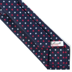CRAVATTA SARTORIALE CLASSICA IN SETA BLU SCURO Collezione san valentino