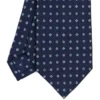 CRAVATTA SARTORIALE CLASSICA IN SETA BLU SCURO Microfantasia fiore
