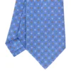 CRAVATTA SARTORIALE CLASSICA IN SETA AZZURRO POLVERE Microfantasia fiore