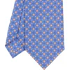 CRAVATTA SARTORIALE CLASSICA IN SETA AZZURRO POLVERE Microfantasia fiore