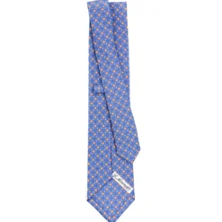 CRAVATTA SARTORIALE CLASSICA IN SETA AZZURRO POLVERE Microfantasia fiore