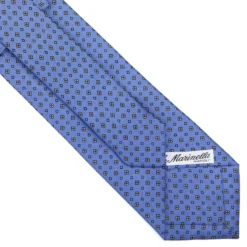 CRAVATTA SARTORIALE CLASSICA IN SETA AZZURRO POLVERE Microfantasia fiore