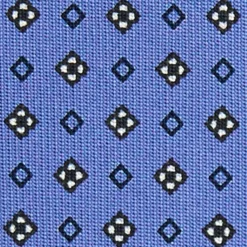 CRAVATTA SARTORIALE CLASSICA IN SETA AZZURRO POLVERE Microfantasia fiore