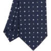 CRAVATTA SARTORIALE CLASSICA IN SETA BLU SCURO Microfantasia fiore