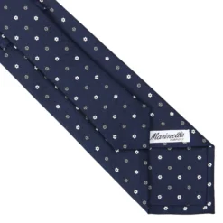 CRAVATTA SARTORIALE CLASSICA IN SETA BLU SCURO Microfantasia fiore