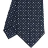CRAVATTA SARTORIALE CLASSICA IN SETA BLU SCURO Microfantasia fiore