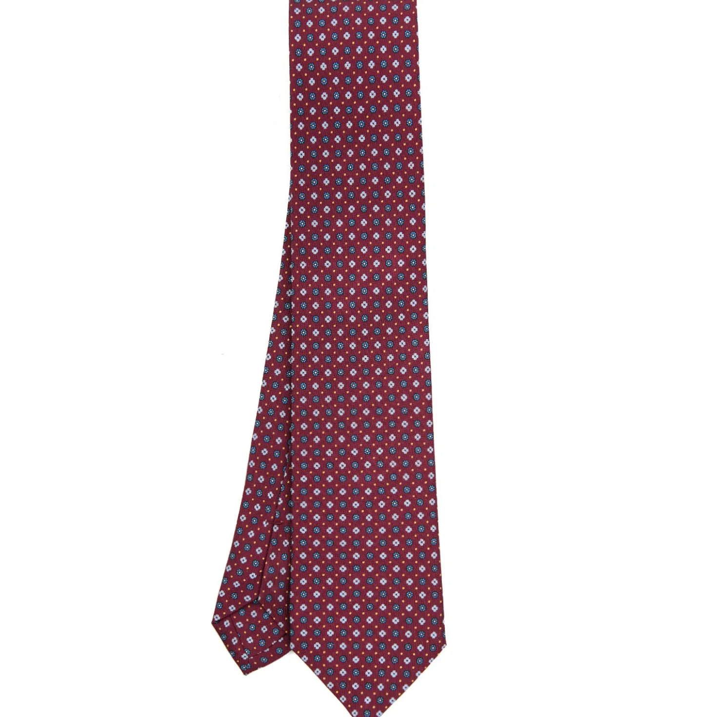 CRAVATTA SARTORIALE CLASSICA IN SETA BORDEAUX Microfantasia fiore