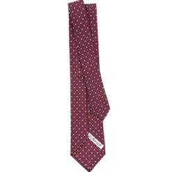 CRAVATTA SARTORIALE CLASSICA IN SETA BORDEAUX Microfantasia fiore