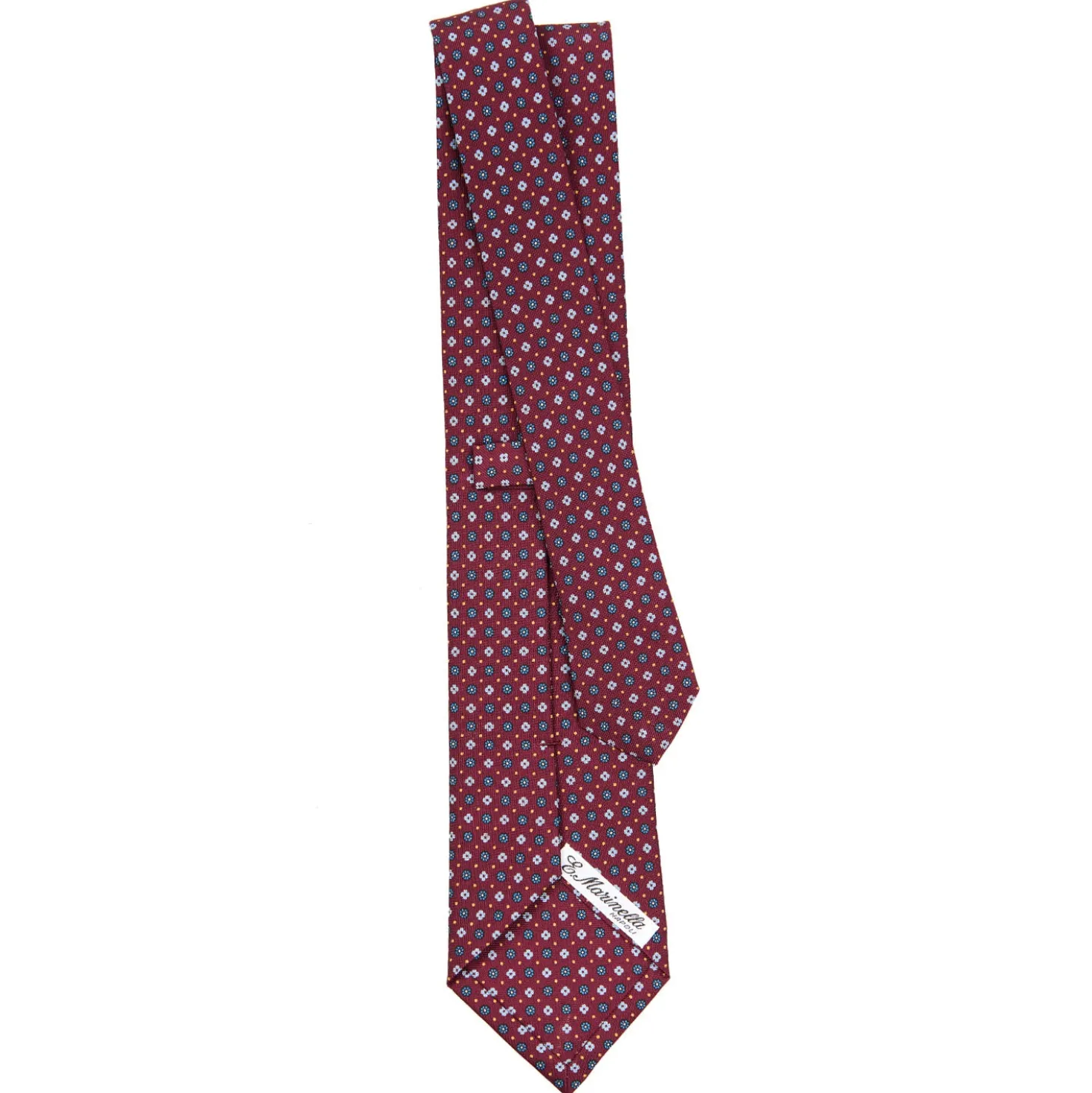 CRAVATTA SARTORIALE CLASSICA IN SETA BORDEAUX Microfantasia fiore