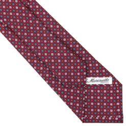 CRAVATTA SARTORIALE CLASSICA IN SETA BORDEAUX Microfantasia fiore