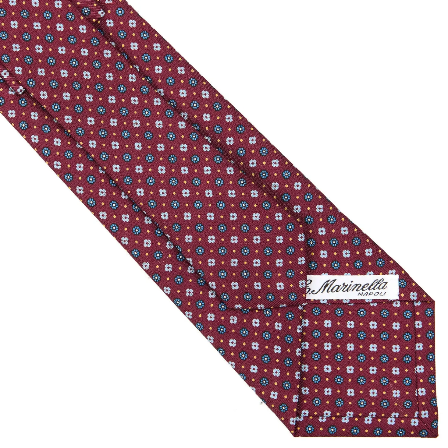 CRAVATTA SARTORIALE CLASSICA IN SETA BORDEAUX Microfantasia fiore