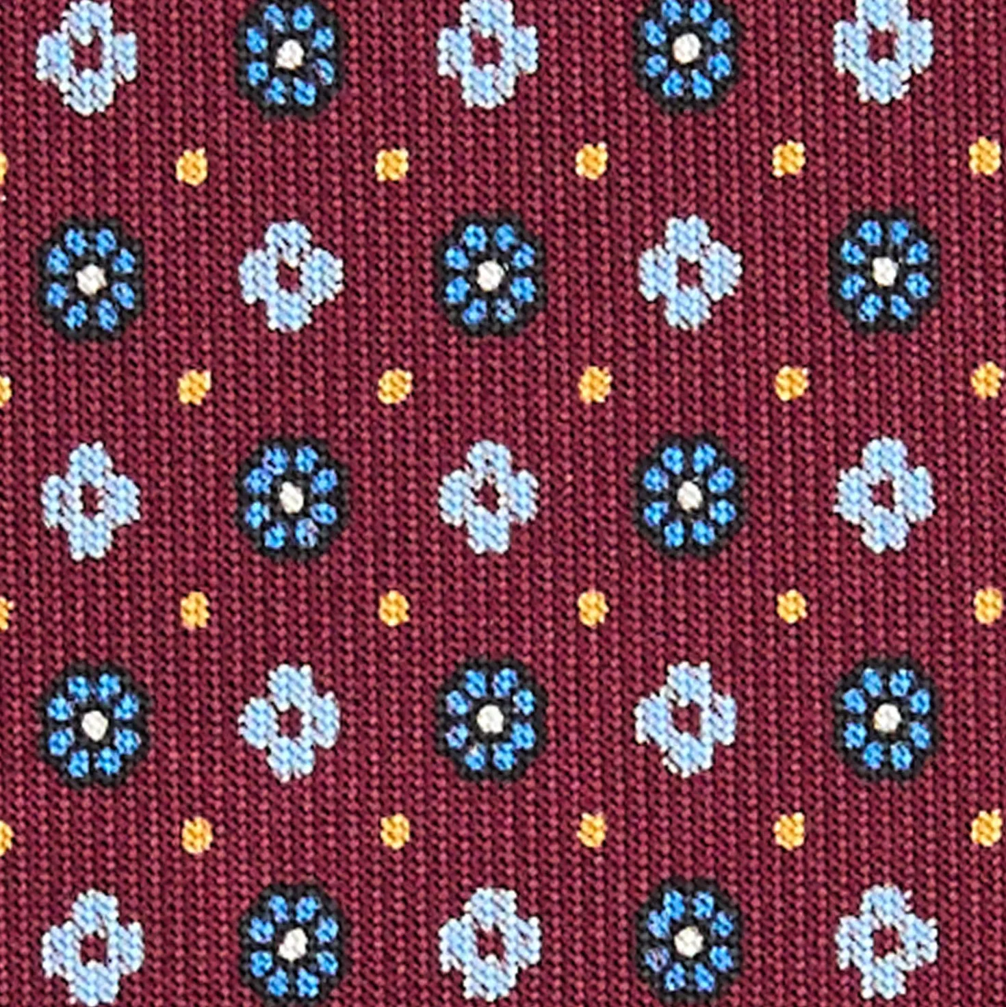 CRAVATTA SARTORIALE CLASSICA IN SETA BORDEAUX Microfantasia fiore