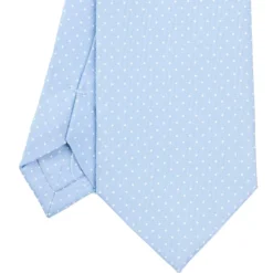 CRAVATTA SARTORIALE CLASSICA IN SETA AZZURRA Pois