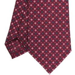 CRAVATTA SARTORIALE CLASSICA IN SETA BORDEAUX Microfantasia fiore