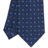 CRAVATTA SARTORIALE CLASSICA IN SETA BLU SCURO Microfantasia fiore
