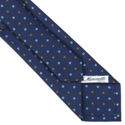CRAVATTA SARTORIALE CLASSICA IN SETA BLU SCURO Microfantasia fiore