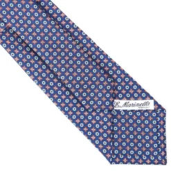CRAVATTA SARTORIALE CLASSICA IN SETA BLU Microfantasia fiore