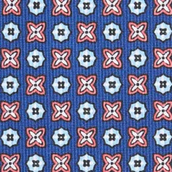 CRAVATTA SARTORIALE CLASSICA IN SETA BLU Microfantasia fiore