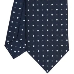 CRAVATTA SARTORIALE CLASSICA IN SETA BLU SCURO Microfantasia fiore