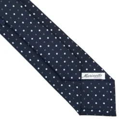 CRAVATTA SARTORIALE CLASSICA IN SETA BLU SCURO Microfantasia fiore