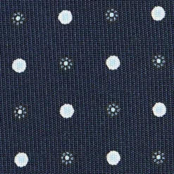 CRAVATTA SARTORIALE CLASSICA IN SETA BLU SCURO Microfantasia fiore