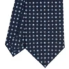 CRAVATTA SARTORIALE CLASSICA IN SETA BLU SCURO Microfantasia fiore