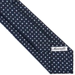 CRAVATTA SARTORIALE CLASSICA IN SETA BLU SCURO Microfantasia fiore