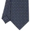 CRAVATTA SARTORIALE CLASSICA IN SETA BLU SCURO Microfantasia fiore