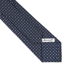 CRAVATTA SARTORIALE CLASSICA IN SETA BLU SCURO Microfantasia fiore