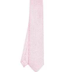CRAVATTA SARTORIALE CLASSICA IN SETA ROSA Microfantasia fiore