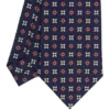 CRAVATTA SARTORIALE CLASSICA IN SETA BLU SCURO Microfantasia fiore